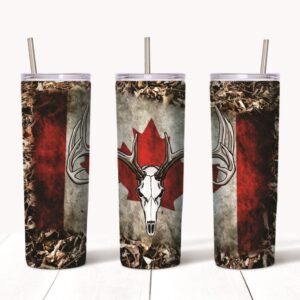 Tumbler - Canada Flag with Skull